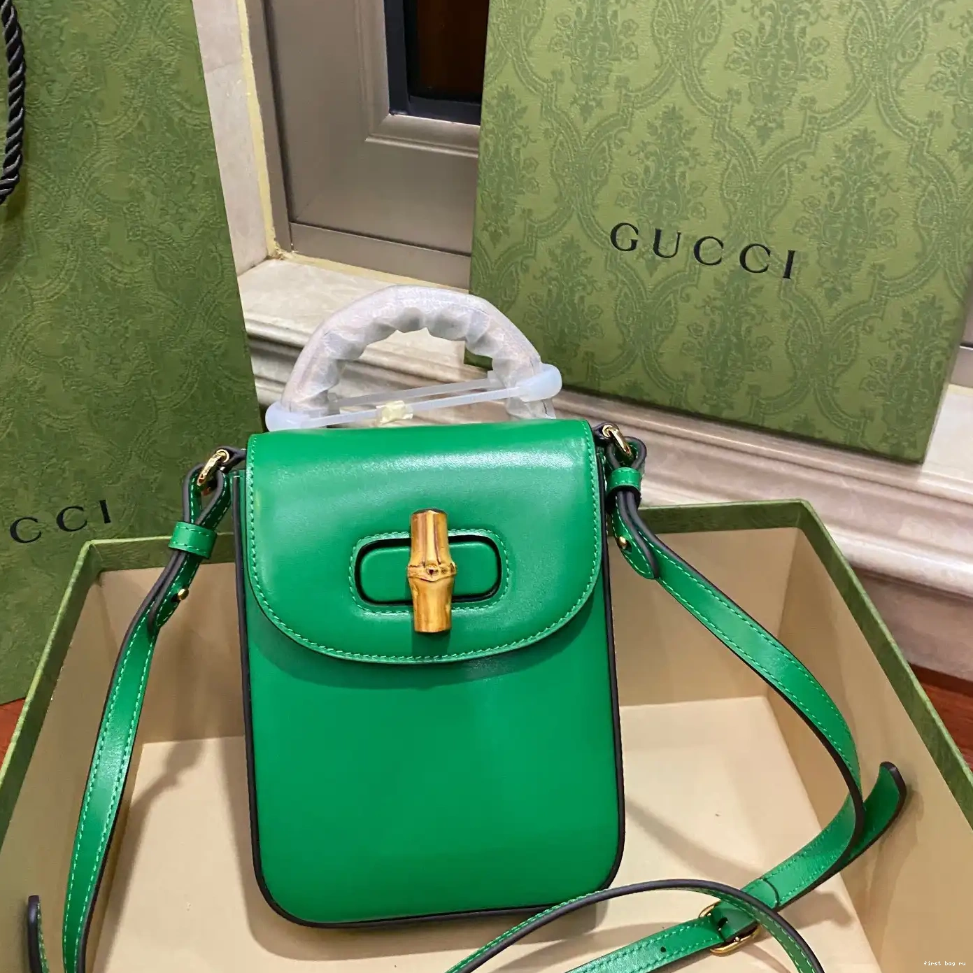 First bag ru mini handbag Bamboo Gucci 0526